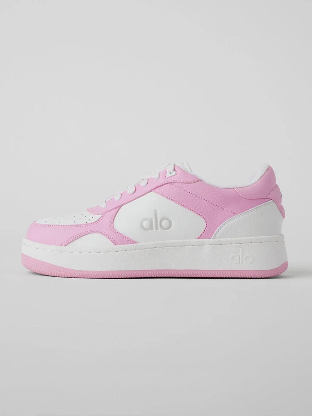 ALO Yoga Pink and White Retro Court Sneaker Size 11